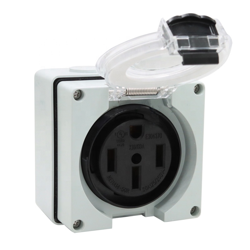 Outdoor Power Receptacle Box - 50 ampères gerador rv caixa de