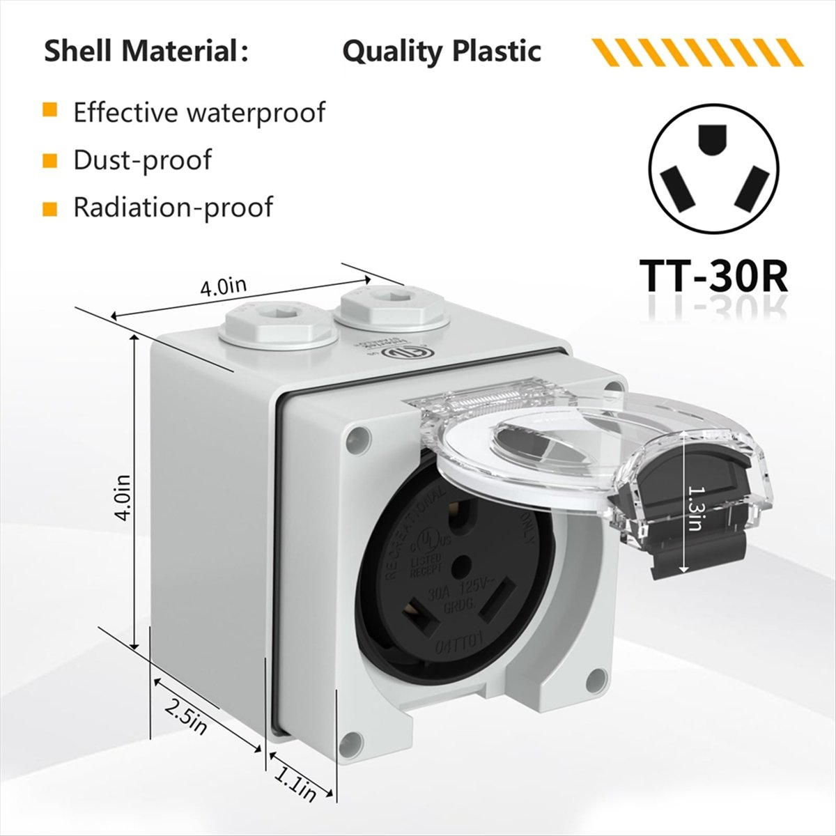 Outdoor Power Receptacle Box - Caixa de Tomada HHTL 30Amp, Receptáculo
