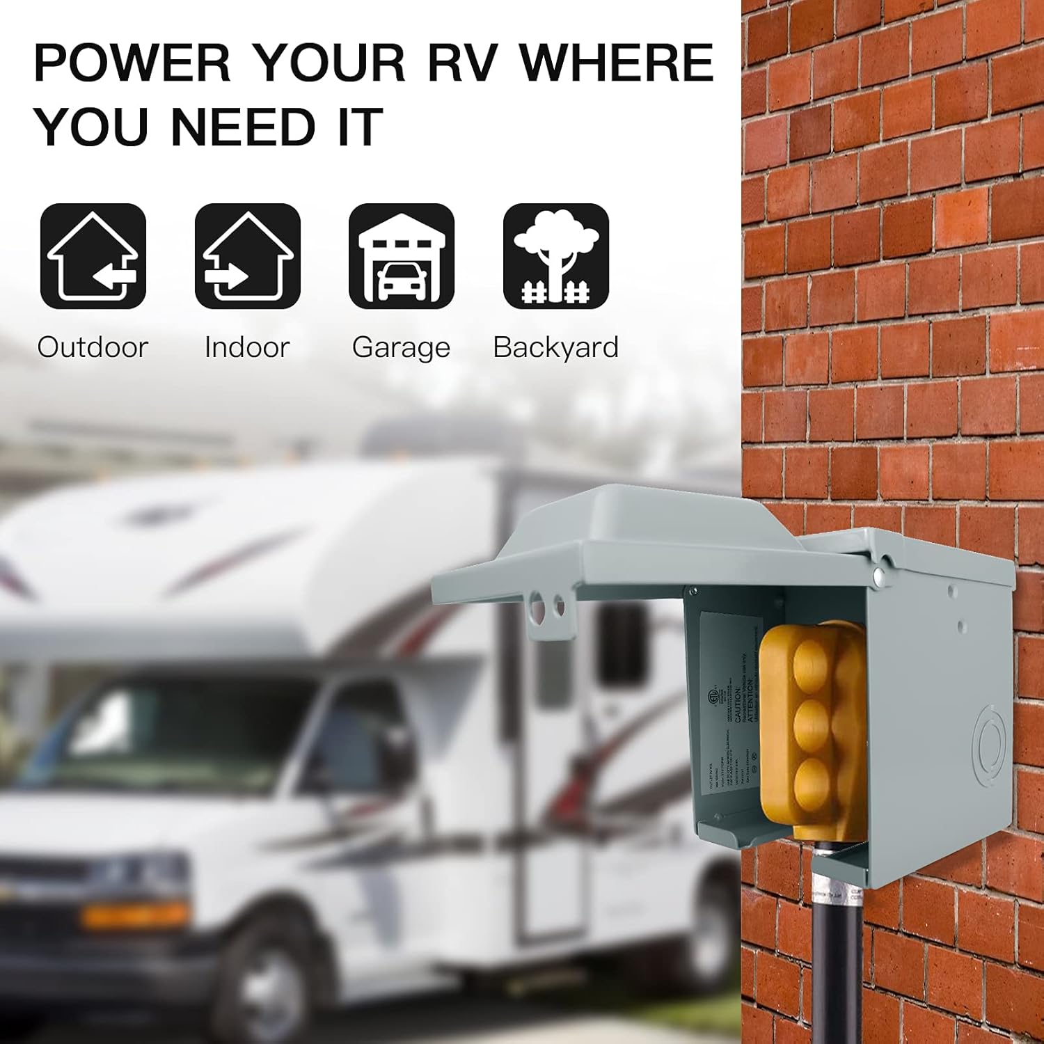 Outdoor Power Receptacle Box - 30/50 Amp 125/250 Volts RV Caixa