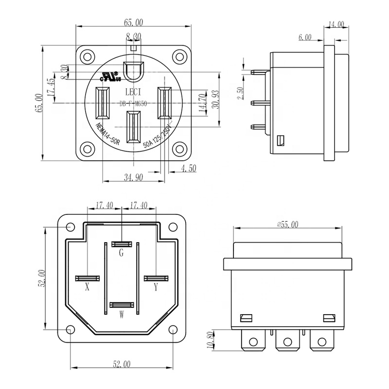 Receptáculo nema 14-50r 50 amp - Outdoor Power Receptacle Box avaliação e preço