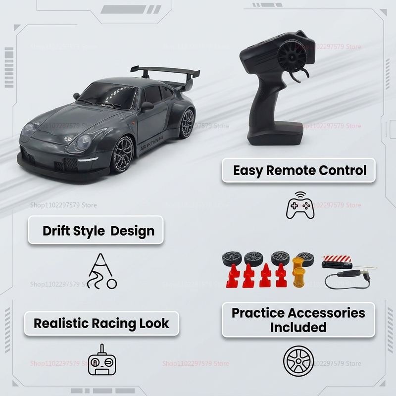 NOVO Carro RC Drift 2.4GHz 1:2 - Outdoor Power Double Adapter avaliação e preço
