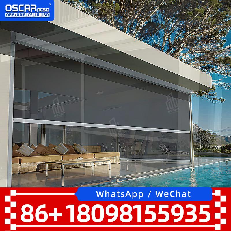 Dossel exterior branco de alum - Outdoor Power Roller Shades avaliação e preço
