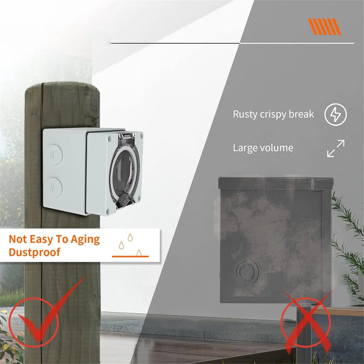 Caixa de Tomada de Energia, Re - Outdoor Power Receptacle Box avaliação e preço