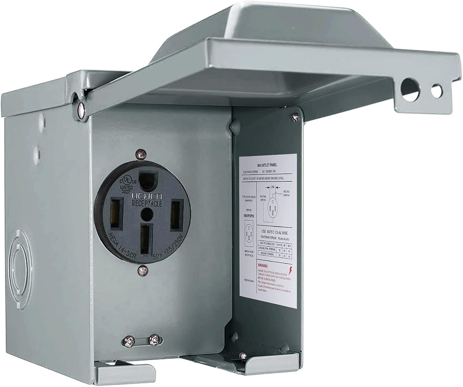 30/50 Amp 125/250 Volts RV Cai - Outdoor Power Receptacle Box avaliação e preço